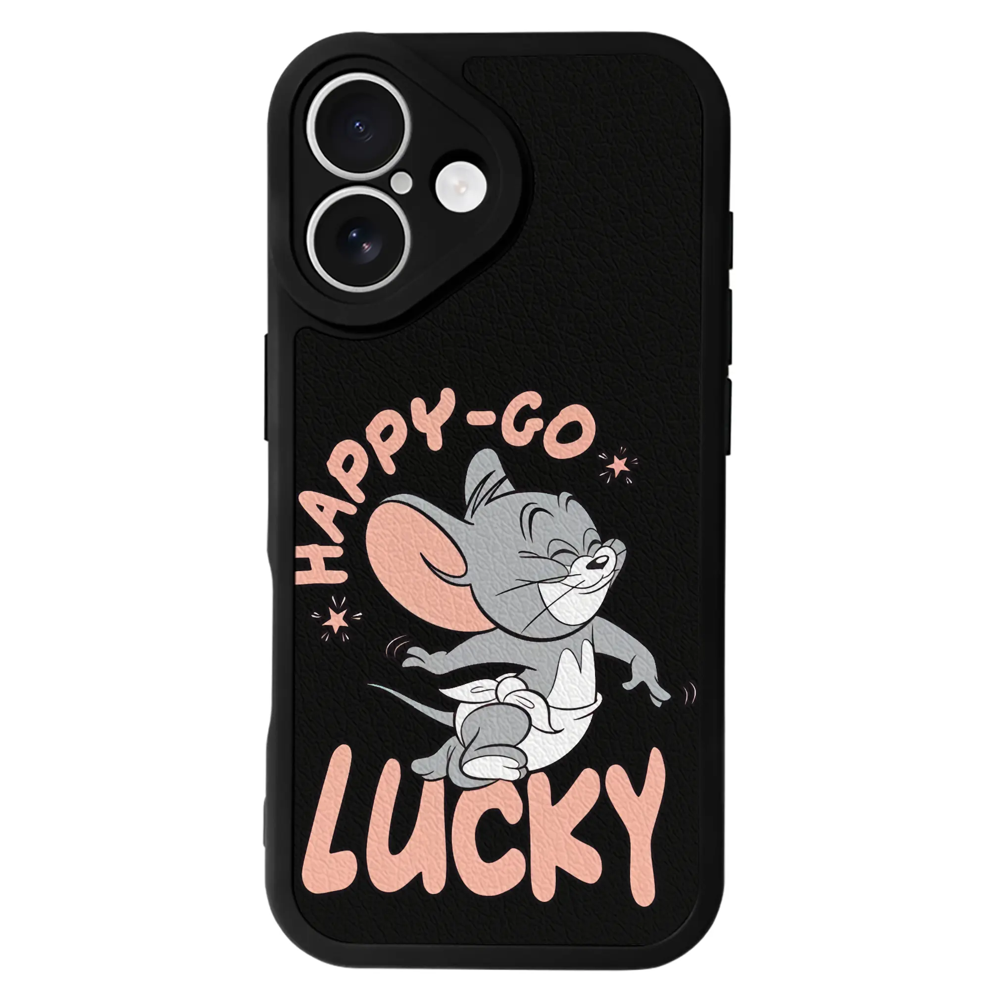 トムとジェリー グッズ タフィー - IPhone 16シリーズ対応 ・ シリコンスマホケース ・ レザー調 ・ 高精度フィット ・ 耐衝撃 ・ ワイヤレス充電対応 ・ 精密カット